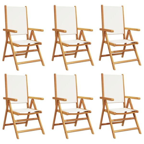 vidaXL allalastava seljatoega aiatoolid 6 tk, kreemjasvalge, kangas