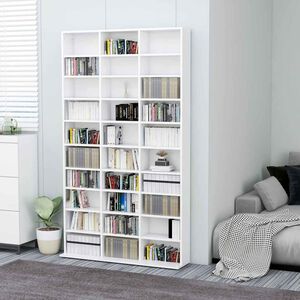 vidaXL CD-kapp, valge, 102 x 23 x 177,5 cm, tehispuit