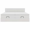 vidaXL Ottomani voodiraam madratsitega, valge, 180x200cm, kunstnahk