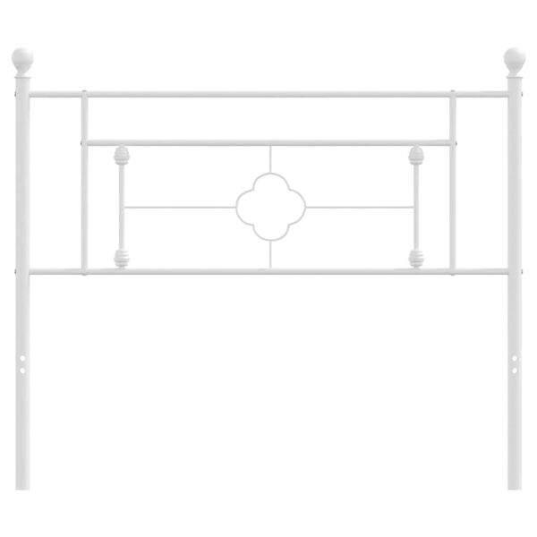 vidaXL metallist voodipeats, valge, 107 cm