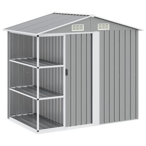 vidaXL aiakuur riiulitega hall 205 x 130 x 183 cm, raud