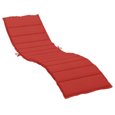 vidaXL päevitustooli padi, punane, 200x70x3 cm, oxford kangas
