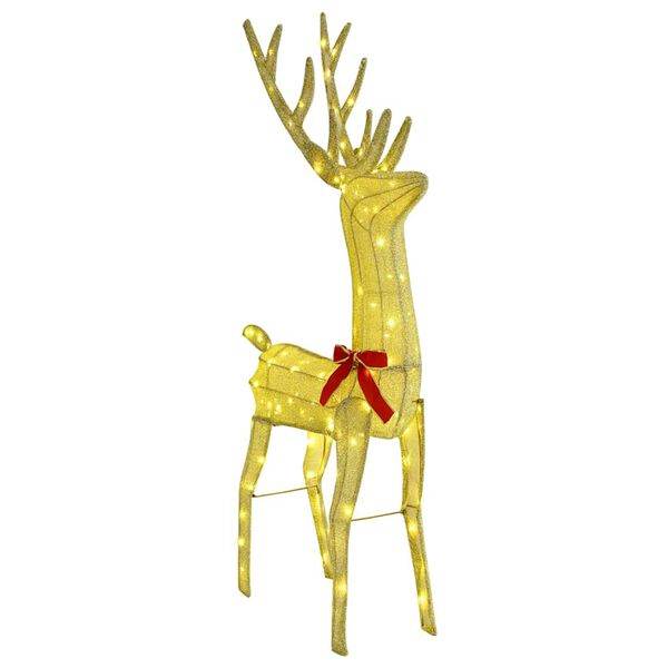 vidaXL Põdra Tõukesaan Soe valge 70 x 26 x 128.5 cm kangas