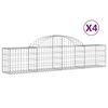 vidaXL kaarekujulised gabioonkorvid 4 tk, 200x30x40/60 cm, raud