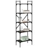 vidaXL Raamatukapp Must tamm 56 x 32 x 174 cm Tehispuit