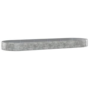 vidaXL aia taimekast, galvaniseeritud teras, 450x140x36 cm, h&otilde;bedane