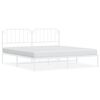 vidaXL metallist voodiraam peatsiga, valge, 200x200 cm