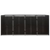 vidaXL nelja prügikasti kuur, must, 274 x 80 x 117 cm, polürotang