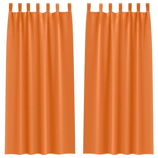 vidaXL Kardinad r&otilde;ngastega 2 pcs Erk Oranž 245 x 140 cm Pol&uuml;ester