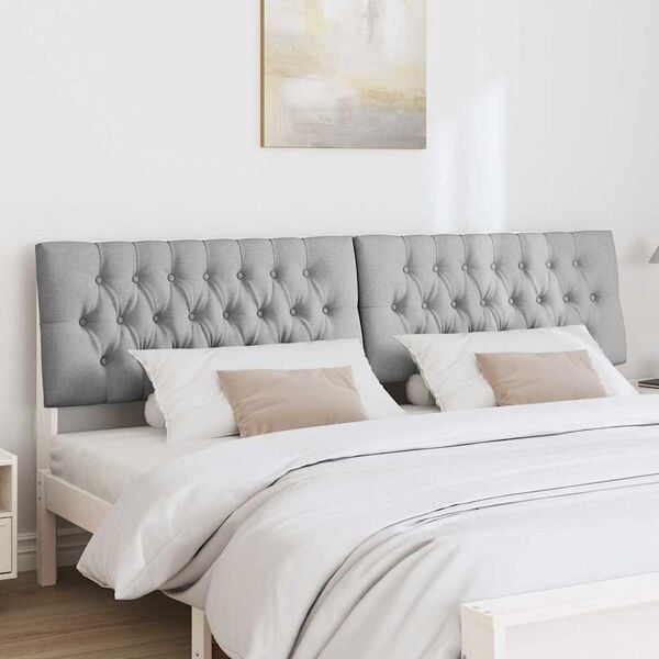 vidaXL Polsterdatud voodiots Helehall 200 cm Tahke mänd