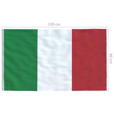 vidaXL Itaalia lipp ja lipumast, alumiinium, 6 m