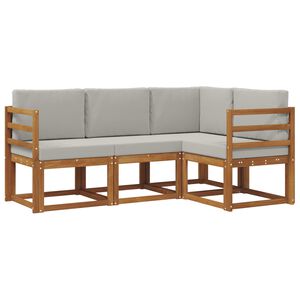 vidaXL V&auml;li diivanikomplekt padjaga 4 pcs Looduslik ja Hele Hall