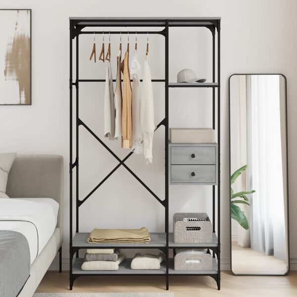 vidaXL riidekapp sahtlitega, hall Sonoma 100x40x180 cm tehispuit