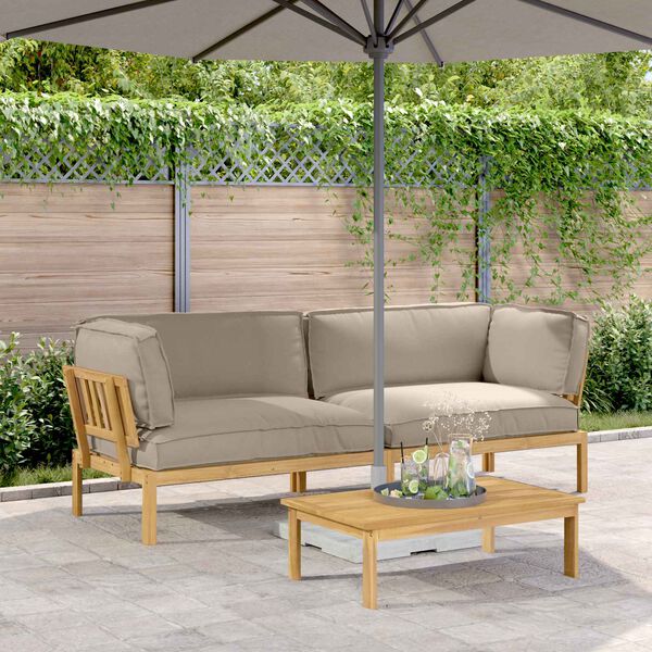 vidaXL Diivanikomplekt padjaga 2 pcs Pruunikashall Tugev akatsiapuu