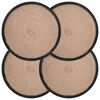 vidaXL Džuutalused 4 pcs Naturaalne ja must &Oslash; 30 cm 100% Tossa džuut