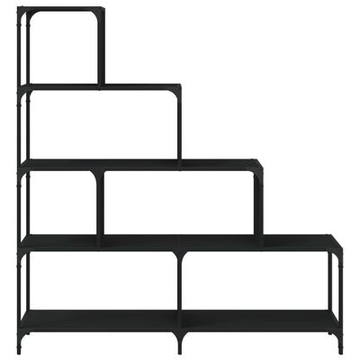 vidaXL raamaturiiul 4-korruseline, must, 139x33,5x149 cm, tehispuit