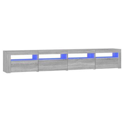 vidaXL telerialus LED-tuledega, hall Sonoma tamm, 240x35x40 cm