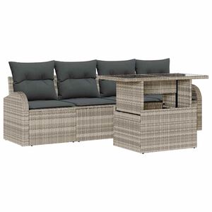vidaXL Aia Diivanikomplekt padjaga padjaga 5 pcs Helehall Pol&uuml; Rattan