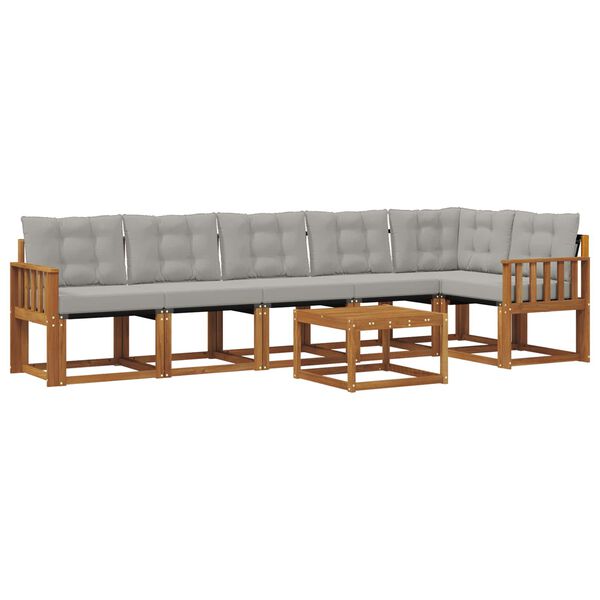 vidaXL V&auml;li diivanikomplekt padjaga 7 pcs Looduslik ja Hele Hall