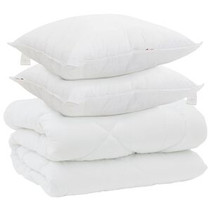 vidaXL Talve tek padjaga 3 pcs Valge Mikrofiiber