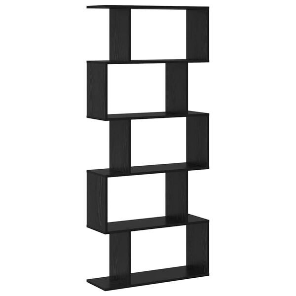 vidaXL Raamaturiiul Must tamm 70 x 24 x 161 cm Tehispuit