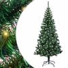 vidaXL Tehis pre-lit j&otilde;ulupuu Roheline 120 cm PVC ja metall