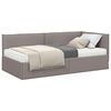 vidaXL Nurgavoodi raam koos madratsiga peaga 2 pcs Pruunikashall Samet