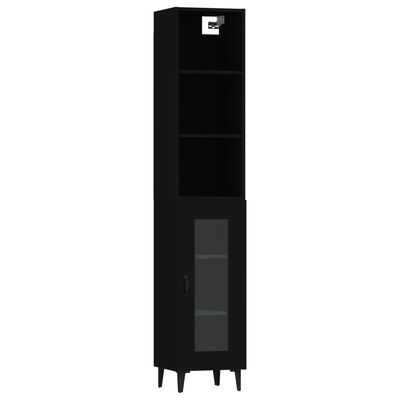 vidaXL kõrge kapp, must, 34,5 x 34 x 180 cm, tehispuit