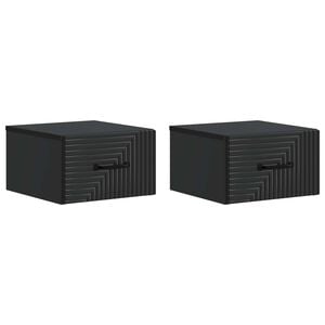 vidaXL Seinale kinnitatav &ouml;&ouml;tis 2 pcs Must 34,5 x 33 x 20 cm Tehispuit
