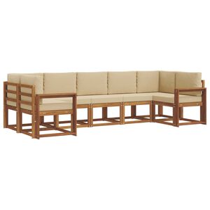 vidaXL V&auml;li diivanikomplekt padjaga 7 pcs Looduslik ja beež