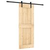 vidaXL Libisev uks Naturaalne ja must 80 x 210 cm Tahke m&auml;nnipuit