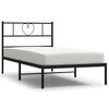 vidaXL metallist voodiraam peatsiga, must, 80x200 cm