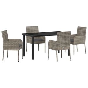 vidaXL Aia s&ouml;&ouml;gilaudade komplekt padjaga 5 pcs Hall pol&uuml;rotang