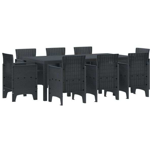 vidaXL Aia s&ouml;&ouml;gilaudade komplekt 9 pcs Antratsiit Polt rattan