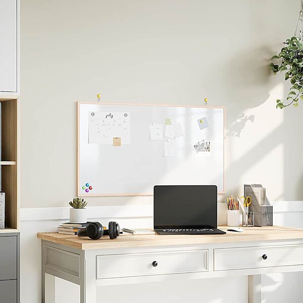 vidaXL magnetiline tahvel täispuidust raamiga 100 x 55 cm