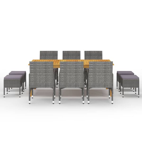 vidaXL 11-osaline aiamööbli komplekt, hall