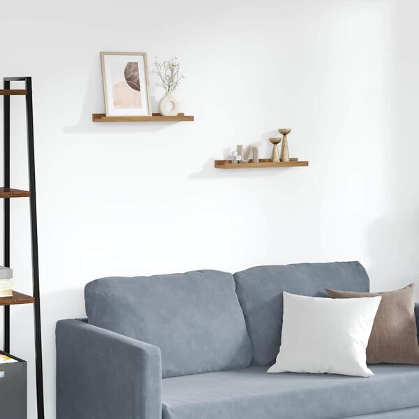 vidaXL Seinariiul riiuliga 2 pcs Pruun 40 x 9 x 3 cm Tehispuit