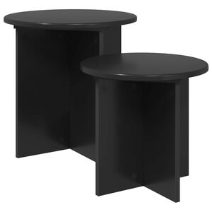 vidaXL Abilaudade komplekt 2 pcs Must tamm T&ouml;&ouml;deldud puit