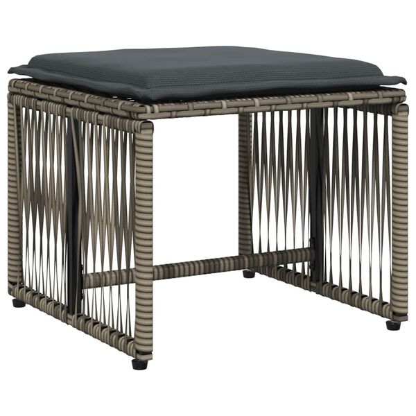 vidaXL 7-osaline aiamööbli komplekt patjadega, hall, polürotang