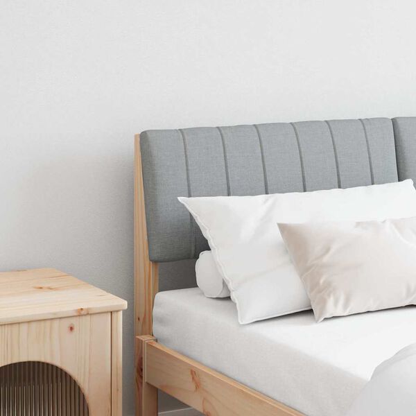 vidaXL Polsterdatud voodiots Helehall 135 cm Tahke m&auml;nd