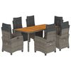 vidaXL 7-osaline aiamööbli komplekt patjadega, hall, polürotang