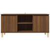 vidaXL puitjalgadega telerikapp, pruun tamm, 103,5x35x50 cm