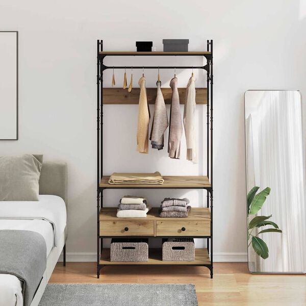 vidaXL Garderoobikapp k&auml;sit&ouml;&ouml;tamm 89 x 39 x 184.5 cm Tehispuit