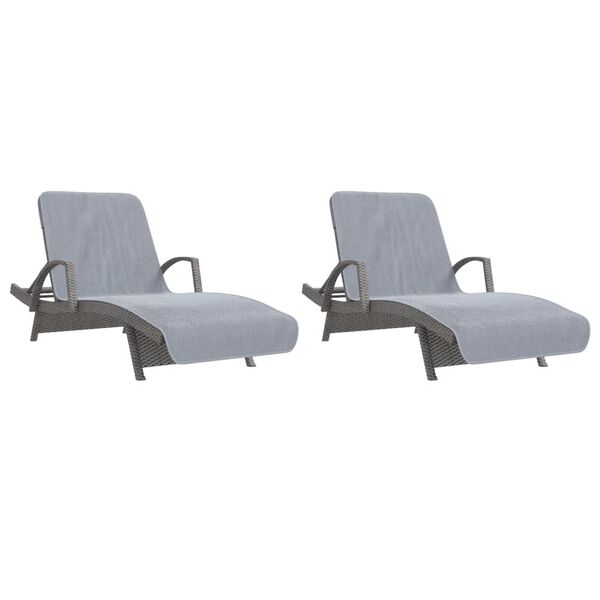 vidaXL rannar&auml;tikud 2 tk, hall, 75 x 200 cm, kangas, 400 GSM