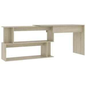vidaXL nurga kirjutuslaud Sonoma tamm, 200 x 50 x 76 cm tehispuit