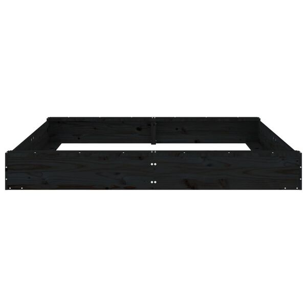 vidaXL istekohtadega liivakast, must, kandiline, m&auml;nnipuit