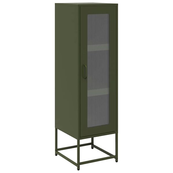 vidaXL Highboard Olive Green 36x39x123 cm K&uuml;lmvaltsitud teras