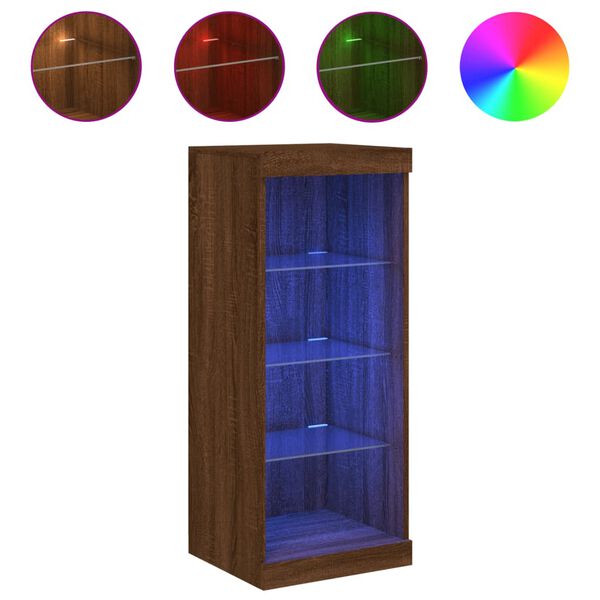 vidaXL puhvetkapp LED-tuledega, pruun tamm, 41 x 37 x 100 cm