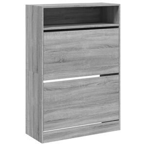 vidaXL jalan&otilde;udekapp, 2 klappuksega, hall Sonoma, 80 x 34 x 116 cm