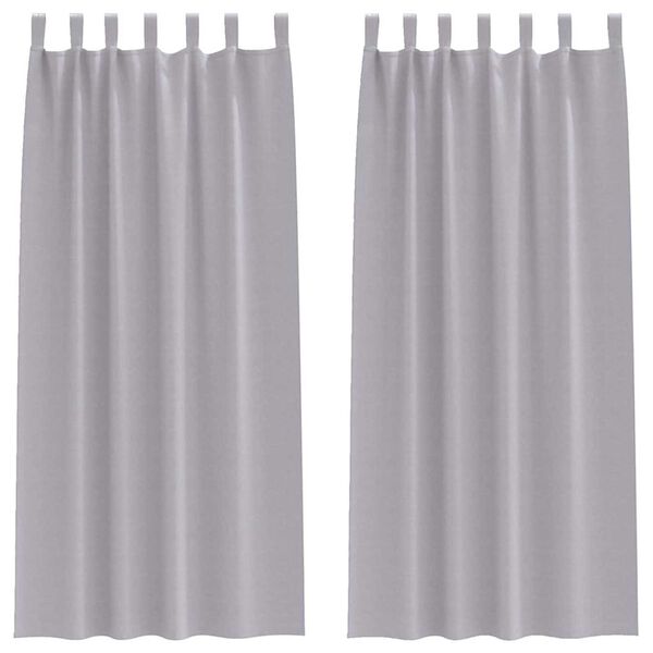 vidaXL Kardinad r&otilde;ngastega 2 pcs Metallhall 260 x 140 cm Pol&uuml;ester